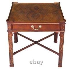 Late 20th Century Vintage Baker Chinese Chippendale Mahogany End Table