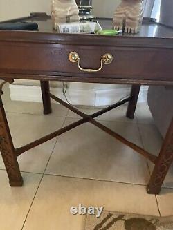 Late 20th Century Vintage Baker Chinese Chippendale Mahogany End Table