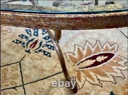Late 20th Century Vintage Gilt Iron and Glass-Top Oval Coffee Table