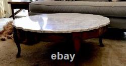 Late 20th Century Vintage Louis XV Style Coffee Table With Italian Marble Top