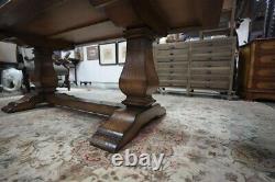 Late 20th Century Walnut Plank Trestle-Base Dining Table (AF1-242)