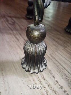 Late 20th c Rope Vanity Round Bench Stool Bronze Metal withTassel & Motif footed