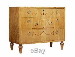 Late Art Deco Inlaid Elm And Birch Chest Of Drawers