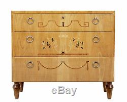 Late Art Deco Inlaid Elm And Birch Chest Of Drawers
