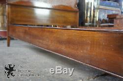 Late Art Deco Walnut Burl Antique Spanish Revival Full Size Double Bed Frame