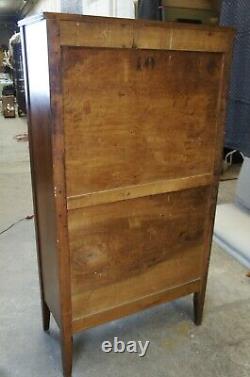 Late Art Deco Walnut Library Bookcase Curio or China Display Cabinet