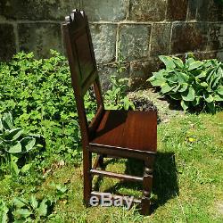 Late C17th Oak High Back Hall Chair (Jacobean Carolean Dining Chair)