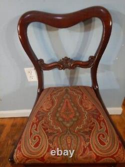 Late Empire Mahogany Chair with Carved splat and turned legs