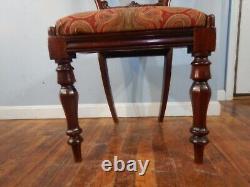 Late Empire Mahogany Chair with Carved splat and turned legs