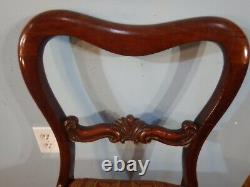 Late Empire Mahogany Chair with Carved splat and turned legs