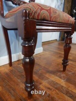 Late Empire Mahogany Chair with Carved splat and turned legs