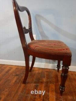 Late Empire Mahogany Chair with Carved splat and turned legs