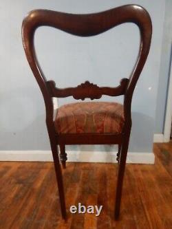 Late Empire Mahogany Chair with Carved splat and turned legs