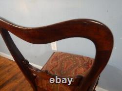 Late Empire Mahogany Chair with Carved splat and turned legs