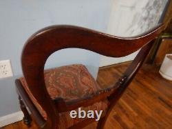 Late Empire Mahogany Chair with Carved splat and turned legs