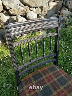 Late Victorian Harris Tweed covered low chair c1900