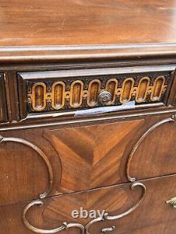 Late Victorian Lenoir Furniture Co. 6 Drawer Oak Dresser high boy casters 44.5