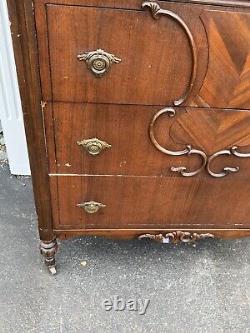 Late Victorian Lenoir Furniture Co. 6 Drawer Oak Dresser high boy casters 44.5