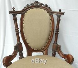 Late Victorian Show-frame Ladies Chair (newly Upholstered) U. K. Customers Only