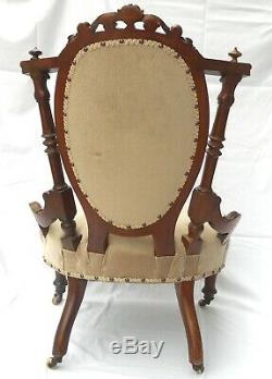 Late Victorian Show-frame Ladies Chair (newly Upholstered) U. K. Customers Only