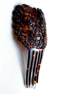 Late Victorian Spanish style hair comb with carved effect