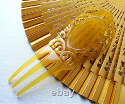 Late Victorian hair comb blonde celluloid hair accessory