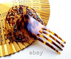 Late Victorian hair comb faux tortoiseshell Spanish style hair accessory