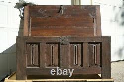 Late medieval French oak chest, 15th century and later