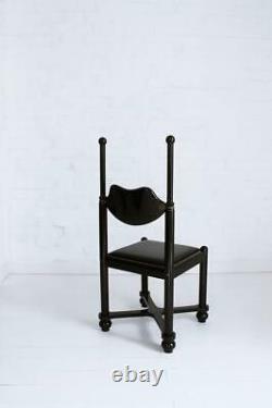Leather and Brass Studio Chair by Belloni Design, Hungary, 1980s