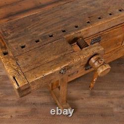 Long Rustic Carpenter's Workbench Console with Five Drawers, Denmark circa 1890