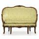 Louis XV Style Carved Beechwood Antique Canape Sofa Settee, late 19th Century