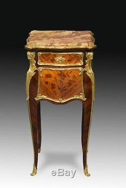 Louis XV style side table. Att to Joseph-Emmanuel Zwiener. France, late 19th c