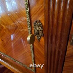 Louis XVI French Provincial Sideboard Ft. Inlaid Rosewood, Bronze Doré, Marble