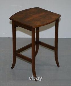 Lovely Circa 1900 Late Victorian Burr Walnut Nest Of Tables With Oval Main Piece