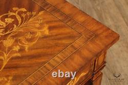 M. Smith Italian Neoclassical Marquetry Inlaid Mahogany Console or Side Table