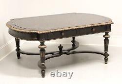 MAITLAND SMITH French Napoleon III Ebonized Reverse Painted Coffee Table