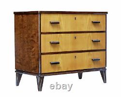 MID 20th Century Late Art Deco Swedish Birch And Elm Chest Of Drawers