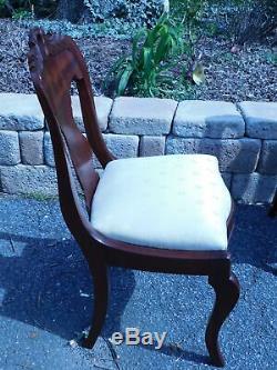 Mahogany Burl Dining Chairs Set of 4 Late 1800's to Early 1900's