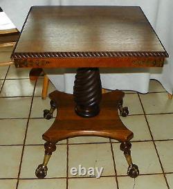 Merklen Solid Quartersawn Oak Carved Center Table / Parlor Table (BM-T553)