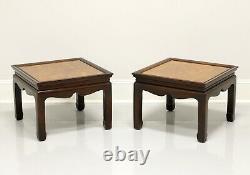 Mid 20th Century Vintage Asian Chinoiserie Ming Style Cocktail Tables Pair
