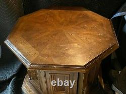Mid-Century Modern Octagonal End Table with Door/Storage Late 60's/Early 70's