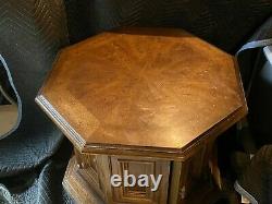 Mid-Century Modern Octagonal End Table with Door/Storage Late 60's/Early 70's