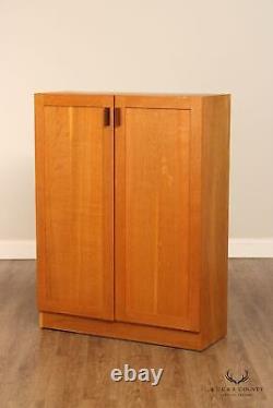 Mid Century Modern Style Double Door Oak Cabinet
