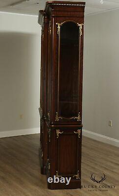 Monumental French Louis XVI Style Mahogany, Partial Gilt Breakfront