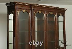 Monumental French Louis XVI Style Mahogany, Partial Gilt Breakfront