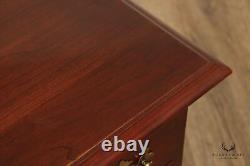 Nathan Hale Chippendale Style Pair of Cherry Four Drawer Chest Nightstands