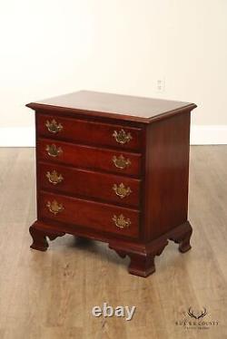 Nathan Hale Chippendale Style Pair of Cherry Four Drawer Chest Nightstands