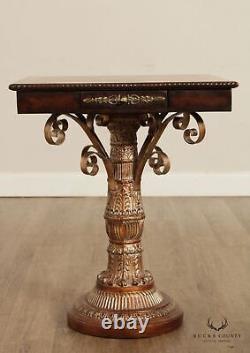 Neoclassical Style Carved Gilt Pedestal Base Chess Game Table