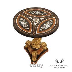 Neoclassical Style Pietra Dura Pedestal Occasional Table