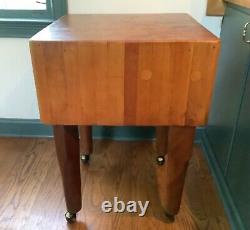 OUTSTANDING Authentic late 1800s Maple end cut dovetailed Butcher Block table